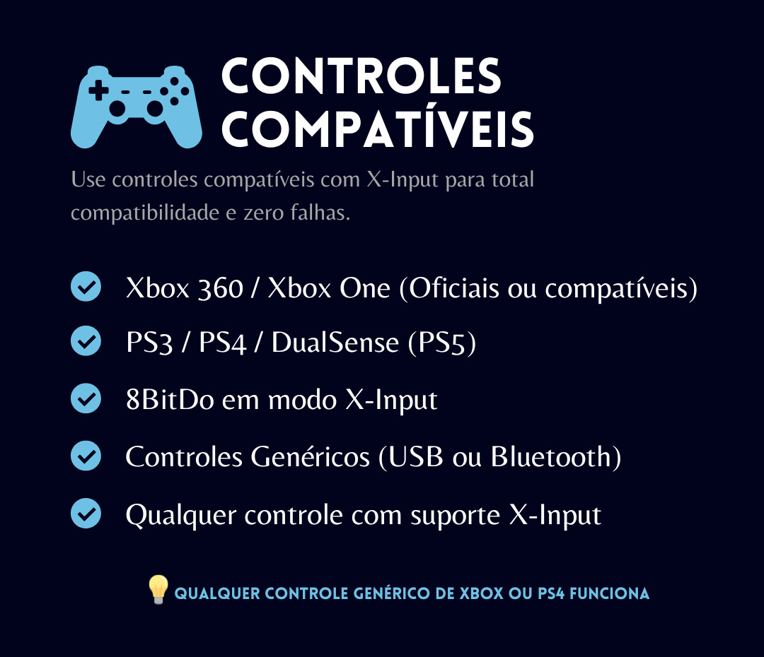 CONTROLES COMPATÍVEIS